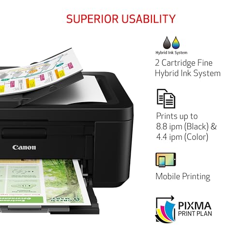 Canon Inkjet Printer TR4720 4800x1200dpi Color 12.7lbs Dimensions: 11.7"D x 17.2"W x 7.5"H