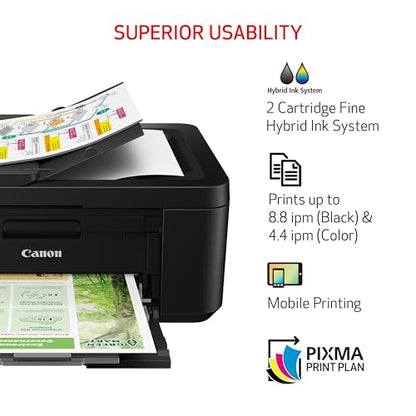 Canon Inkjet Printer TR4720 4800x1200dpi Color 12.7lbs Dimensions: 11.7"D x 17.2"W x 7.5"H