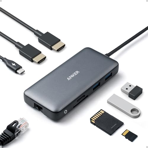 Anker 8-in-1 USB C Hub A83800A1 4K Dual Monitor 85W Power Delivery USB