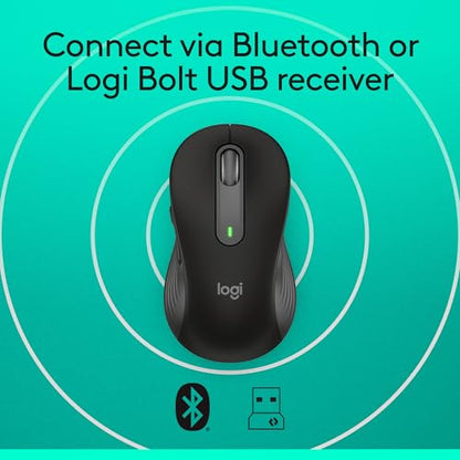 Logitech M650 L Mouse 4000 DPI Optical Bluetooth Wireless Black Right-Handed