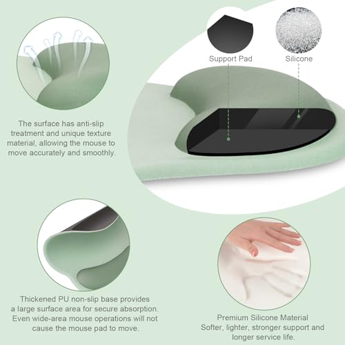 MOSISO 17.32in Keyboard Wrist Rest & 9.65in Mouse Pad Support Ergonomic Neoprene