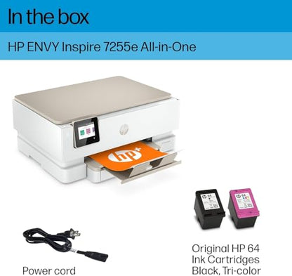 HP Envy Inspire 7255e Thermal Inkjet Printer Color 600 x 600 1-Tray Flatbed AIO