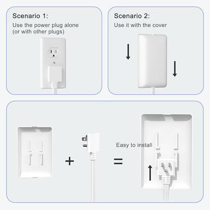 CABOCASA 3FT Extension Cord Power Strip with 3 Outlets and Detachable Cover, Model C101, 125 Volts