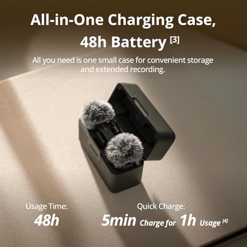 DJI Mic Mini 2 TX 1 RX USB Type-C Omnidirectional Microphone, 20 Hz - 20,000 Hz Frequency Response