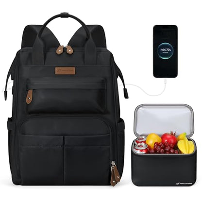 Maelstrom Laptop Backpack with Insulated Lunch Box, MSBLP10, Black, 25 Liters, Polyester, Anti-Theft Features