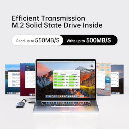 SSK 256GB SD450 Solid State Drive External Hard Drive SATA-600 550MB/s USB3.2 Gen2