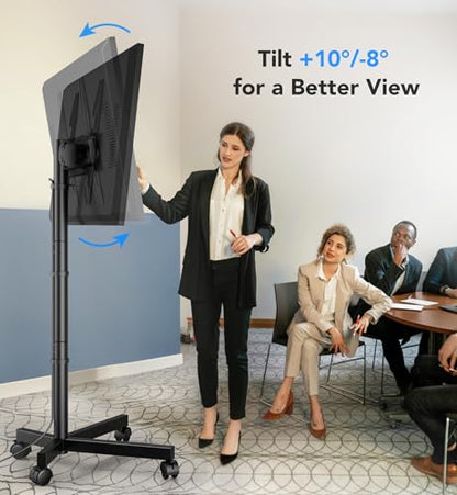 AX WABER 23-60 Inch AX1005TBM Black Floor Mount TV Stand
