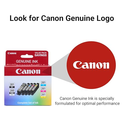 Canon PGI-280 XL CLI-281 Genuine Inkjet Cartridge 1200 Page Yield Black and Color