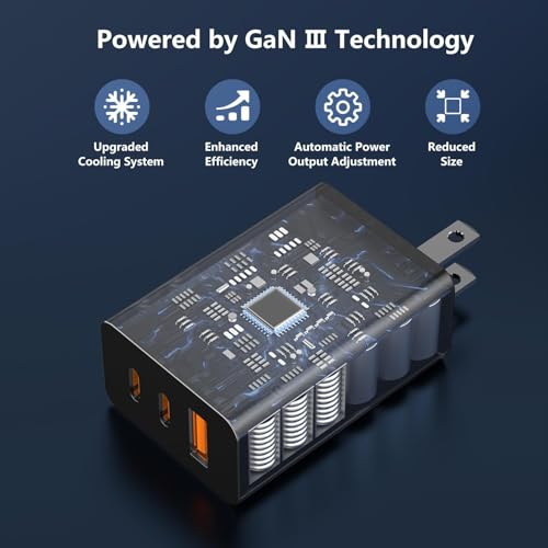 weiship 100W DP-A127G65 USB Type C Multi Port Charger Block 3 Ports