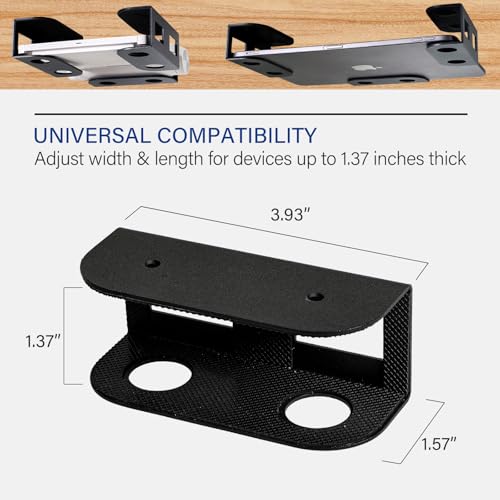 BYMECOST BSA-ZX-NNJ Under Desk Mount Metal Laptop Holder for Devices up to 1.37 inches Thick