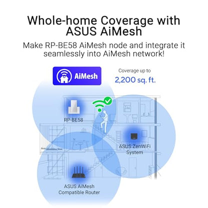 ASUS RP-BE58 Wireless Range Extender 802.11be Dual-Band 2882 Mbps