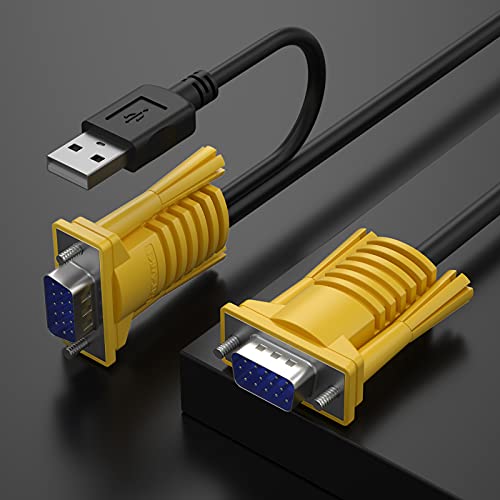 MT-VIKI 6ft KV18-2 USB VGA KVM Cable Connector Male-to-Male Data Transfer Indoor