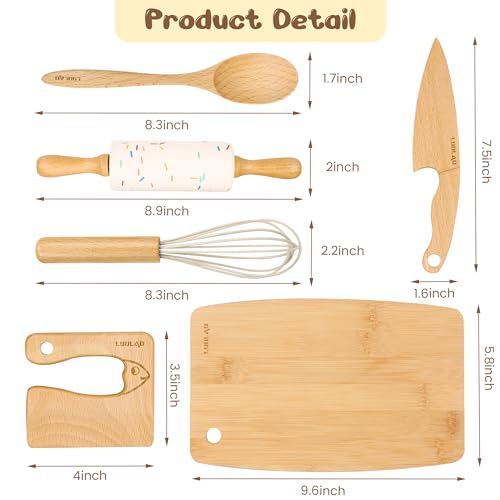 LUOLAO Common Size D1-Cookingset-001 Wooden Kids Knife Set
