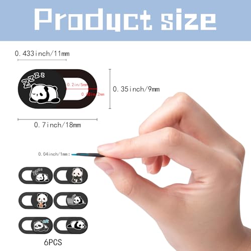 PRESSINART 6 Count Webcam Camera Covers Plastic Privacy Guards 0.71D x 0.35W x 0.04H Inches