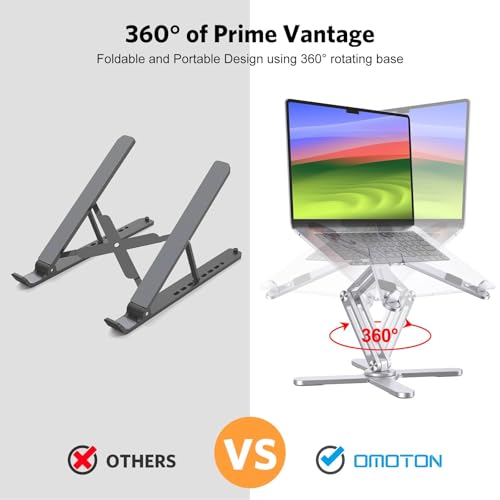 OMOTON Tripod Laptop Stand LA10 Adjustable Silver