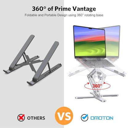 OMOTON Tripod Laptop Stand LA10 Adjustable Silver