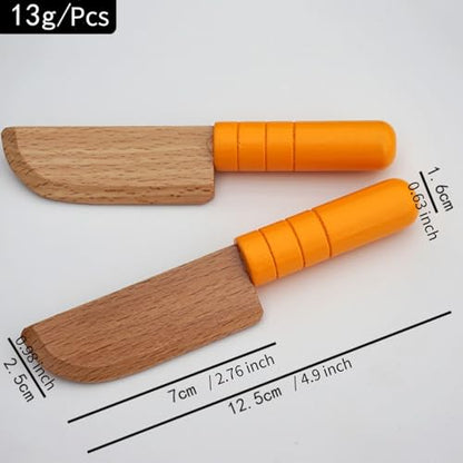 Nwsrayu 3-Piece Wooden Kids Knife Set Kn132 Kid-Safe Kitchen Tool for Food Preparation