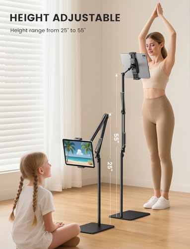Lamicall 55" STFT05 Adjustable Floor Tablet Holder for 4.7-13" Tablets and Phones
