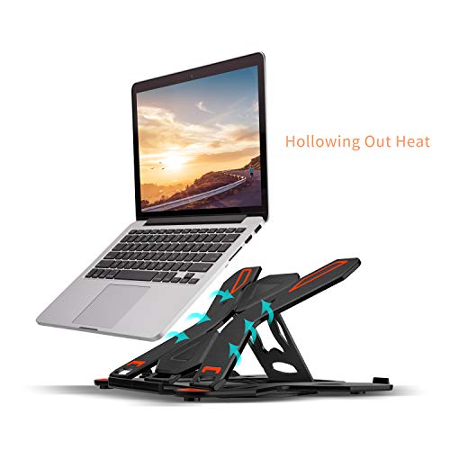 KENTEVIN 10-17" Laptop Stand & Phone Mount Adjustable Ergonomic Foldable - Model XMLSR - Black - Portable