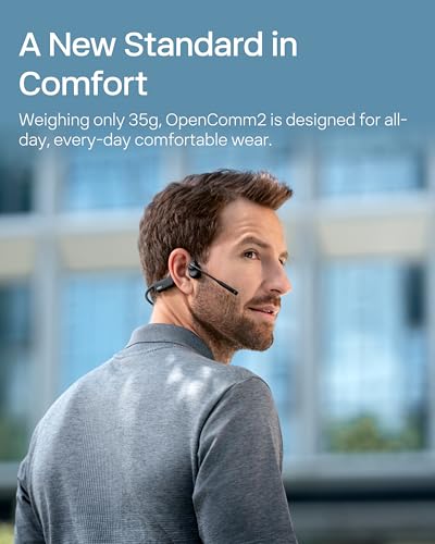 SHOKZ C120 OpenComm2 Open-Ear Bone Conduction Bluetooth Headset