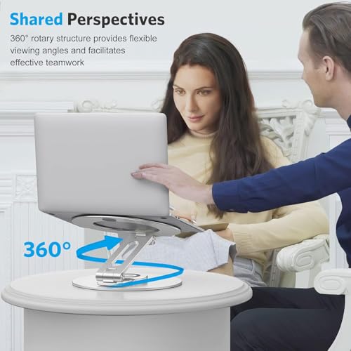 OMOTON 13 Inch LA04 Adjustable Laptop Stand Aluminum Portable Tabletop Mount