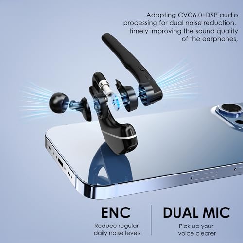 EKVANBEL A6L Wireless Bluetooth Headset 5.3 Dual-Microphone Noise Cancelling 150mAh 1000mAh Battery