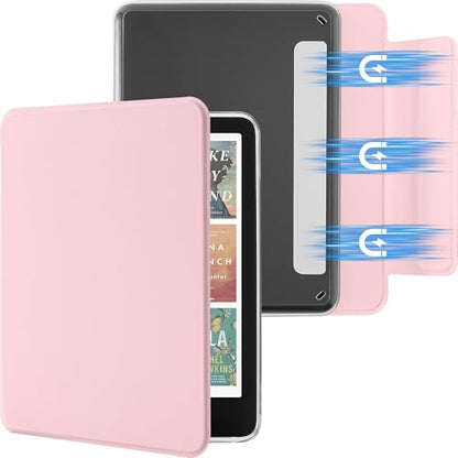 SESENSE 7'' Kindle Paperwhite and Colorsoft Magnetic Case Slim PU Auto Wake Pink