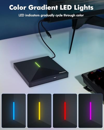 ORIGBELIE External CD/DVD Drive 24xCD/8xDVD USB 3.0 Portable