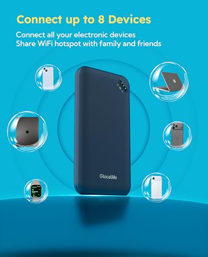 GlocalMe UPP 4G Mobile Hotspot Model UPP Blue Portable WiFi Device