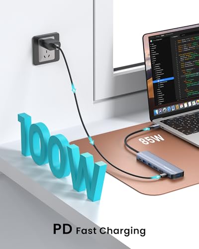 Glomtheia 7 Port USB-C Hub Docking Station Dual Monitor 4K 60Hz