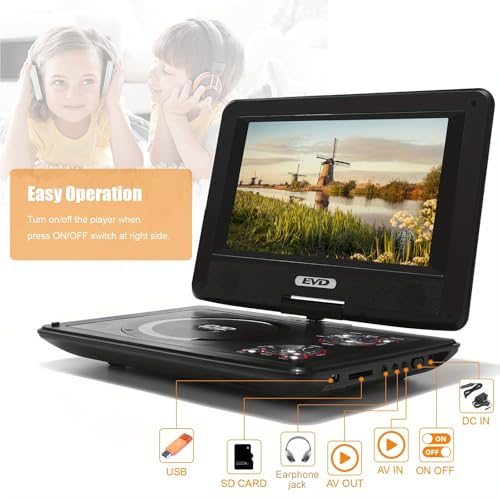 SQQBZZ 9.5 Inch PD-9806 800x480 Portable DVD Player
