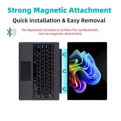 Zoof 12.3 inch Surface Pro Keyboard Wireless Bluetooth Type Cover Black