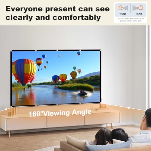 XINLEMY 150inches 4K 16:9 Projection Screen Polyester Matte