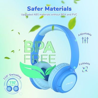 iClever BTH22 Kids Headphones 60H Battery Life Bluetooth 5.4 AUX Connectivity Over Ear Music