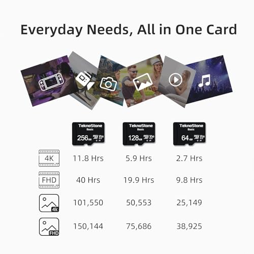 Teknostone 64GB Micro SDXC Flash Memory Card UHS-I Class 10 90MB/s Read 50MB/s Write