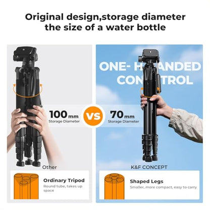 K&F CONCEPT 75 Inches KF09.126 Aluminum Tripod for Cameras and Smartphones