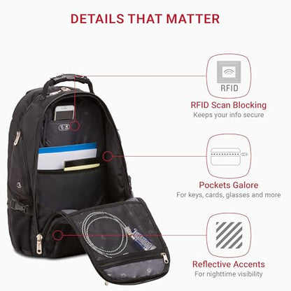 SWISSGEAR 1900 ScanSmart TSA Laptop Backpack 17 Inch Black
