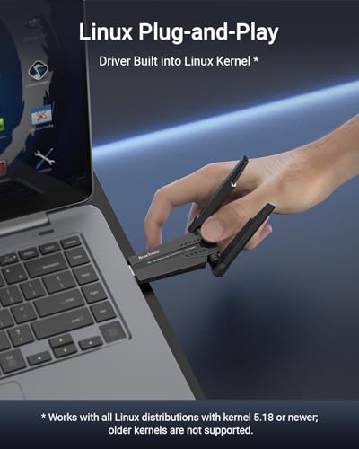 BrosTrend 3.62in AXE3000 WiFi 6E Linux USB Adapter USB 3.0