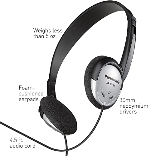 Panasonic RP-HT21 On Ear Headphones 16Hz-22kHz Wired Connectivity