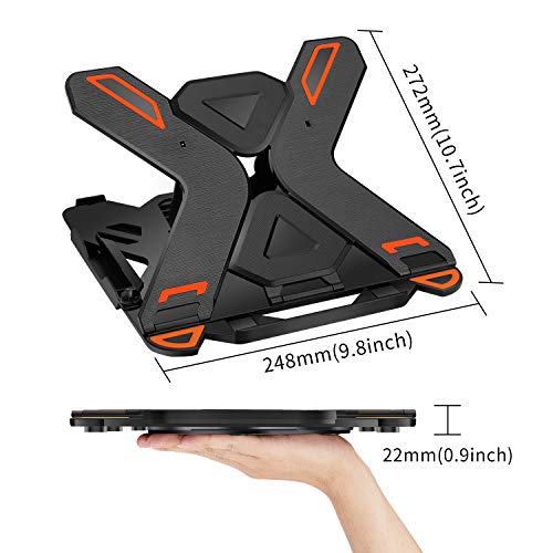 KENTEVIN 10-17" Laptop Stand & Phone Mount Adjustable Ergonomic Foldable - Model XMLSR - Black - Portable