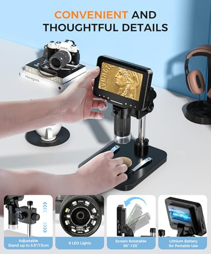PalliPartners 43XWJ-33 1000x LED Microscope