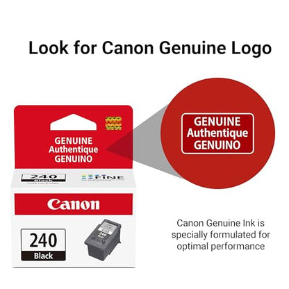 Canon PG-240 Genuine Black Ink Cartridge, 180 Page Yield, Compatible with MG2120/3122/3520, MX512, TS5120