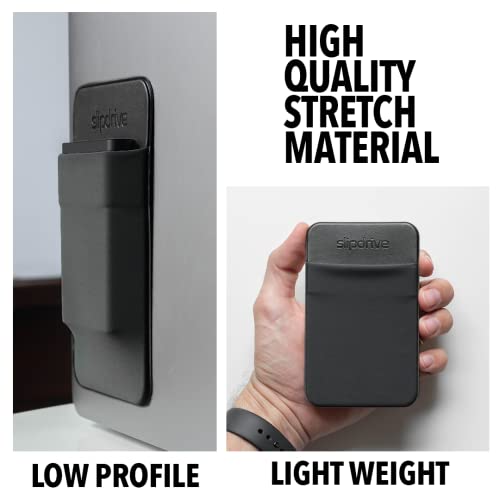 Slipdrive SSD Sleeve - Cover for External Solid State Drives - Soft Rubber Material - Black - Compact Design - 12.7 cm x 8.1 cm