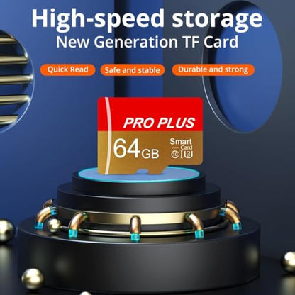 Yicunxin 64GB Red Gold 64GB Class 10 Micro SD Memory Card