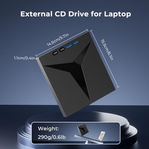wintale 7 in 1 USB 3.0 Type-C External CD/DVD Drive B0FXWHQJD7