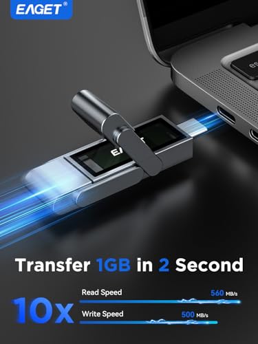EAGET 512GB SU52 USB 3.2 Gen 1 Dual-Port External Solid State Drive