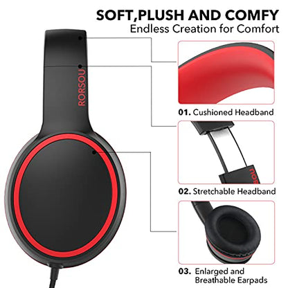RORSOU R10 Headphones 32 Ohm Dynamic Over-Ear Black - Wired
