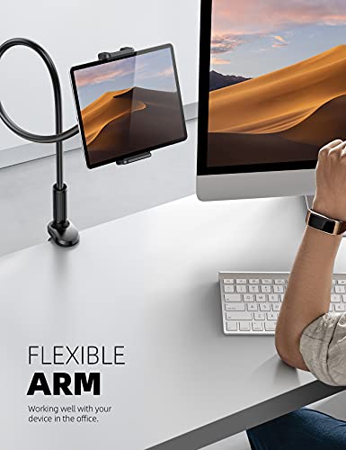 Lamicall 4.7-11 Inches LS07-AE-B Flexible Arm Tablet Mount - Adjustable Tabletop Holder - Black
