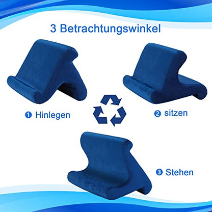 SAMHOUSING Pillow Tablet Holder 1 Count Suede Bed Mount Navy