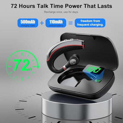 SneKa A8 Bluetooth Headset, In-Ear, Wireless, Adaptive Noise Cancellation, Red